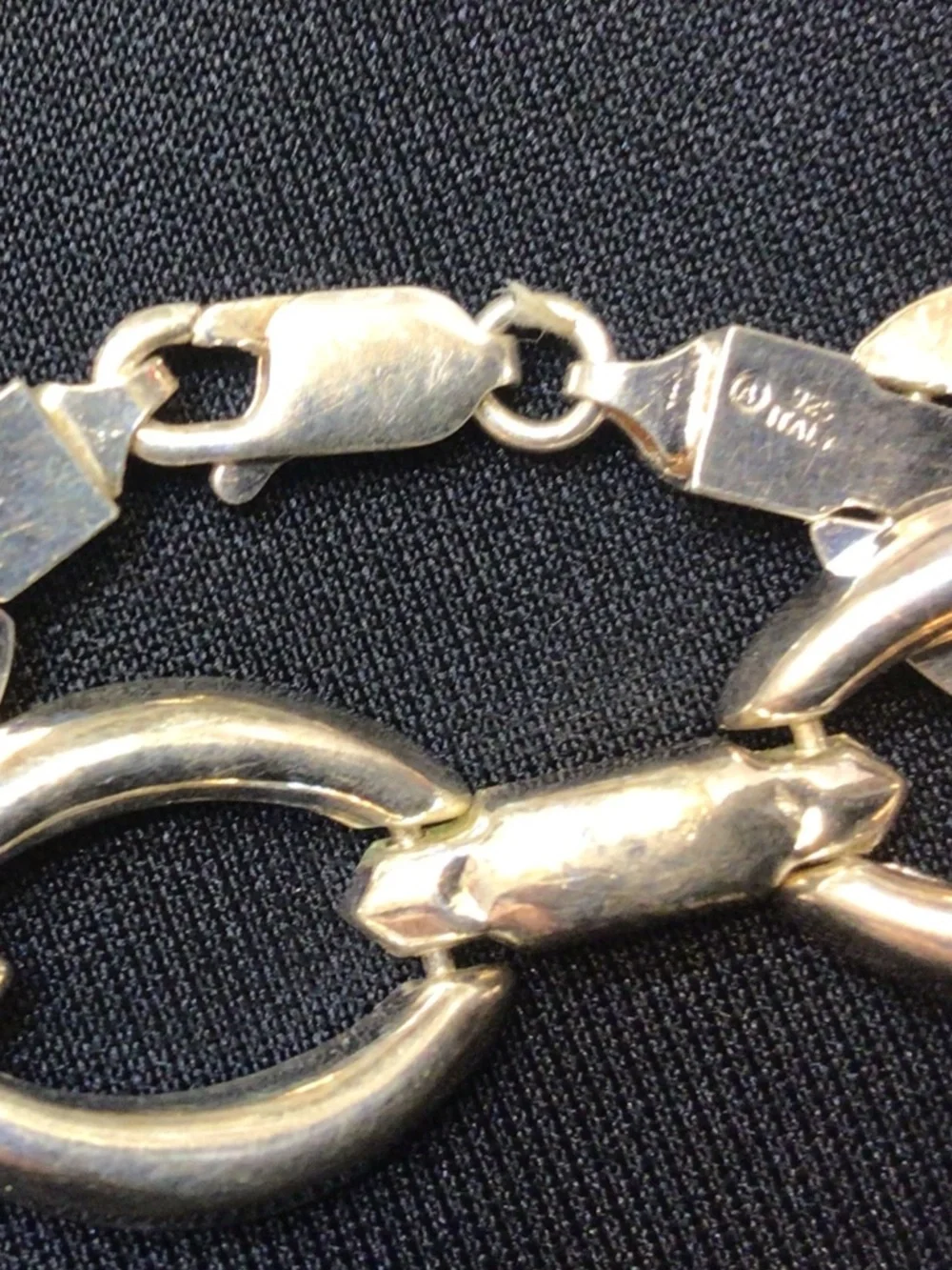 Stylish Sterling Silver Oval Link Bracelet 925 Italy